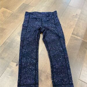 Lululemon Athletica Black and Purple Leggings size 8